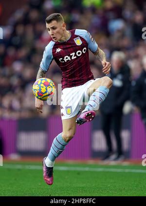 Aston Villa's Lucas Digne during the Premier League match at Villa Park ...