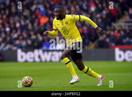 Chelsea's Antonio Rudiger during the Premier League match at Selhurst Park, London. Picture date: Saturday February 19, 2022. Stock Photo