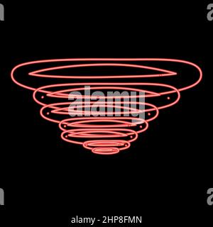 Neon whirlwind red color vector illustration image flat style Stock Vector