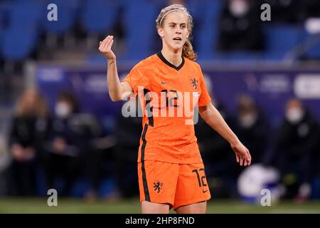 LE HAVRE, FRANCE - FEBRUARY 19: Katja Snoeijs of the Netherlands during the Tournoi de France 2022 match between Finland and Netherlands at Stade Oceane on February 19, 2022 in Le Havre, France (Photo by Rene Nijhuis/Orange Pictures) Stock Photo