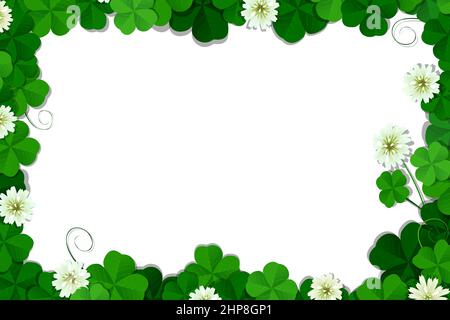 Four leaf clover frame Stock Vector