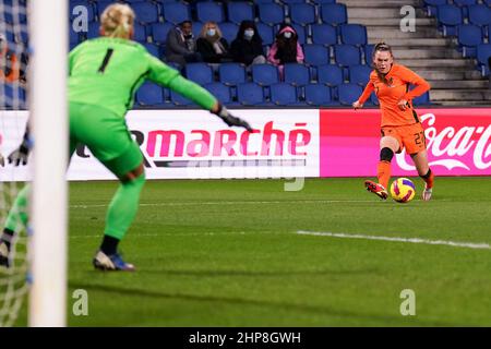LE HAVRE, FRANCE - FEBRUARY 19: Romee Leuchter of the Netherlands during the Tournoi de France 2022 match between Finland and Netherlands at Stade Oceane on February 19, 2022 in Le Havre, France (Photo by Rene Nijhuis/Orange Pictures) Stock Photo