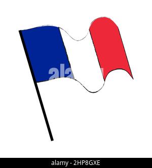 France flag wave  vector design isolated on white background Stock Vector