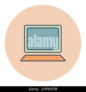 Laptop outline icon. Workspace sign Stock Vector