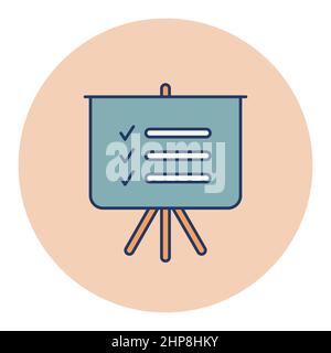 Statistics in training board icon. Planning sign Stock Vector