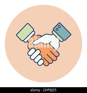 Business handshake, contract agreement icon Stock Vector