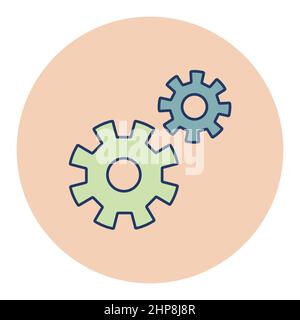 Gear outline icon. Teamwork sign Stock Vector