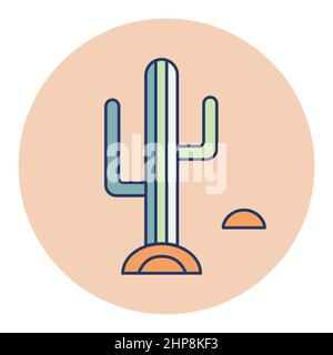 Desert cactus vector icon. Nature sign Stock Vector