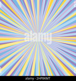 Pop art radial colorful comics book magazine cover. Striped digital background. Cartoon funny retro pattern strip mock up. Vector halftone Stock Vector