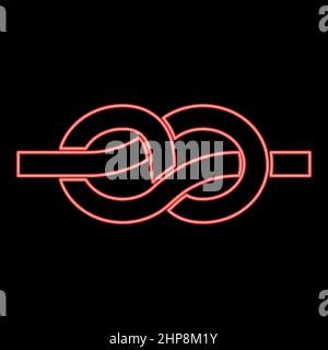 Neon knot red color vector illustration image flat style Stock Vector