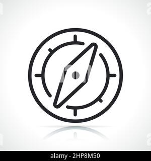 compass black line icon isolated Stock Vector