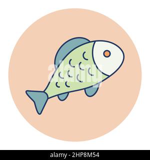 Fish vector flat icon. Farm animal sign Stock Vector
