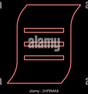 Neon document red color vector illustration image flat style Stock Vector