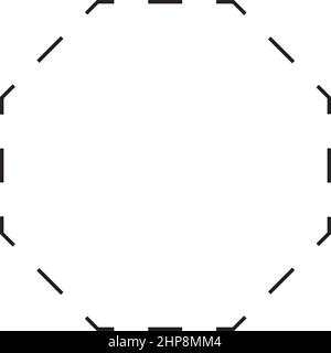 Octagon shape dashed symbol vector icon for creative graphic design ui ...
