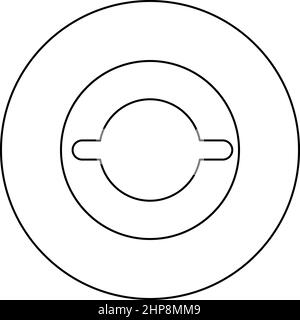 Gasket with groove laying icon in circle round black color vector illustration image outline contour line thin style Stock Vector