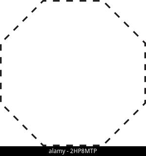 Octagon shape dashed symbol vector icon for creative graphic design ui ...