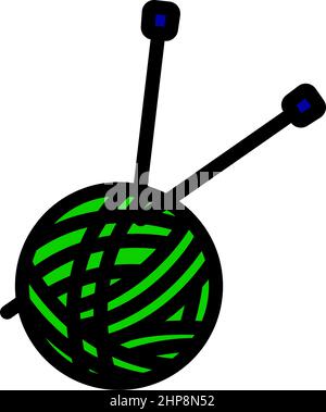 Yarn ball icon. Outline yarn ball vector icon for web design isolated