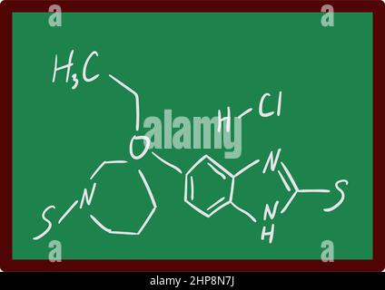 Icon Of Chemistry Formula On Classroom Blackboard Stock Vector
