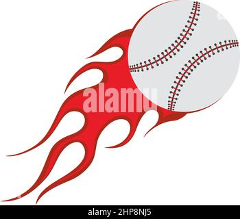 Baseball Fire Ball Icon Stock Vector