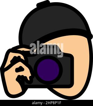 Detective With Camera Icon Stock Vector