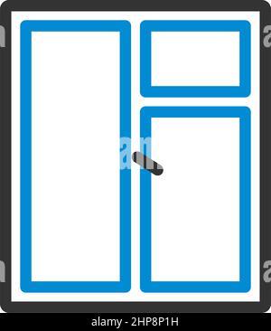 Icon Of Closed Window Frame Stock Vector