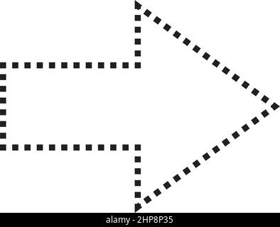 Arrow shape dotted symbol vector icon for creative graphic design ui element in a pictogram illustration Stock Vector