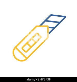 Construction utility knife vector isolated flat icon Stock Vector
