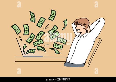 Financial success and making money online concept. Stock Vector