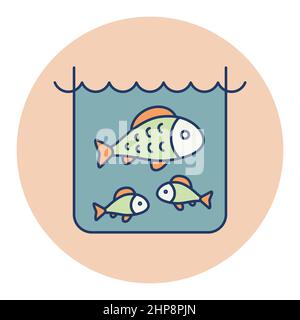Fish in a pond or aquarium vector icon Stock Vector