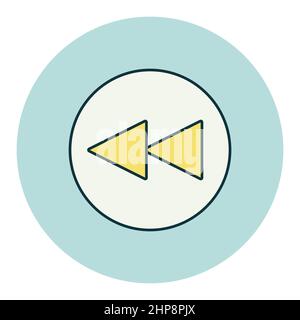 Play previous track button vector flat icon Stock Vector