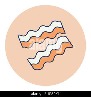 Bacon Strips vector icon. Barbecue and bbq grill Stock Vector