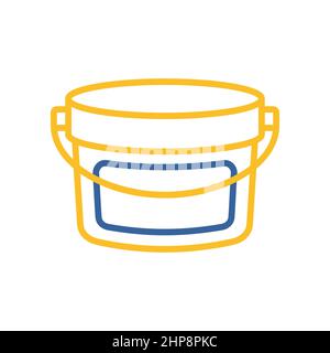 Pastic bucket container for paint or food Stock Vector