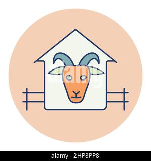 Goat house vector icon. Farm animal sign Stock Vector