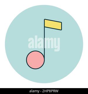 Music note flat vector icon Stock Vector