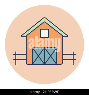 Farm barn vector icon. Farm animal sign Stock Vector