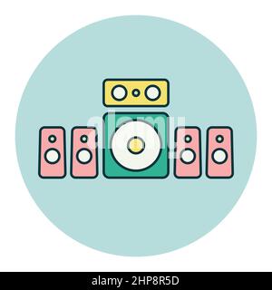 5.1 surround sound system vector icon Stock Vector