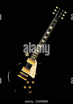 Solid Blues Guitar Abstract Stock Vector