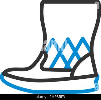 Woman Fluffy Boot Icon Stock Vector
