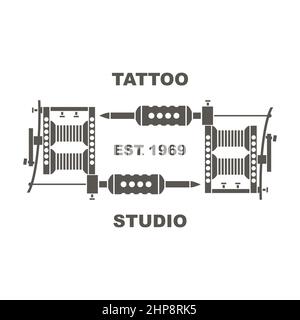 Induction Tattoo Machine Isolated on White Background Stock Vector