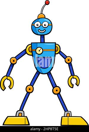 cartoon robot funny fantasy character Stock Vector
