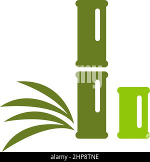 Bamboo tree logo icon design illustration vector Stock Vector