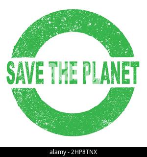 Rubber Ink Stamp SAVE THE PLANET Stock Vector