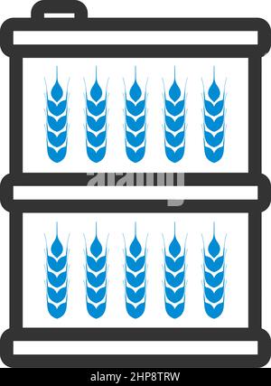 Barrel With Wheat Symbols Icon Stock Vector