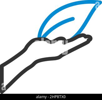 Hand Holding Leaf Icon Stock Vector