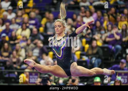 February 5, 2022: Lsu's Olivia Dunne Performs On The Uneven Parallel 