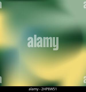 Abstract blur fluid shapes waves pattern, blurry wavy trendy background. Retro gradient texture graphic design vector template. Copy space poster layout flyer banner cover. Green yellow nature colors Stock Vector