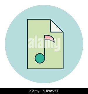 Music file vector flat icon Stock Vector