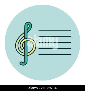 Treble clef vector icon. Music sign Stock Vector