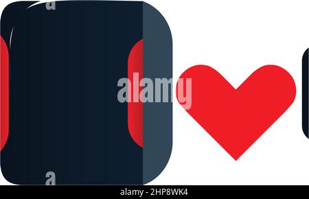 a red heart on a greeting card for valentine Stock Vector