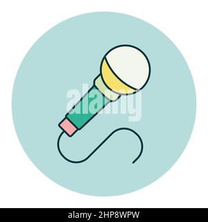 Microphone vector flat icon. Music sign Stock Vector